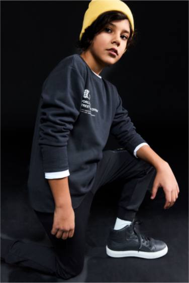 Boy Crew Neck Printed Long Sleeve T-Shirt