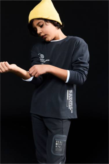 Boy Crew Neck Printed Long Sleeve T-Shirt