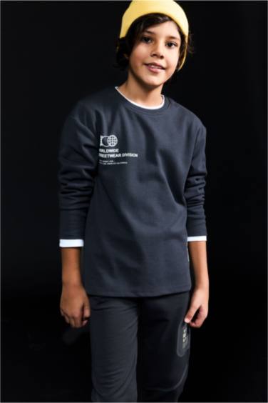 Boy Crew Neck Printed Long Sleeve T-Shirt