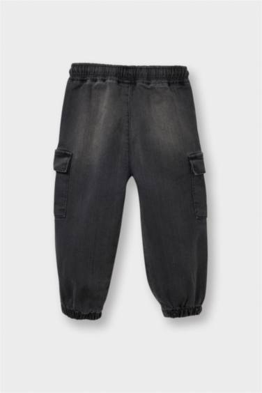 بنطرون جينز كارجو جوجر فيت بجيب