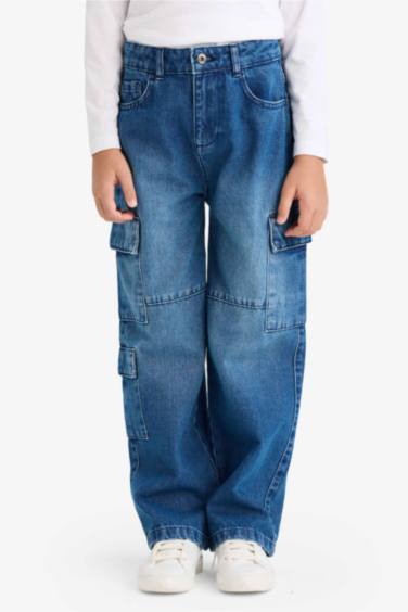 Erkek Çocuk Wide Leg Düz Paça Jean Pantolon