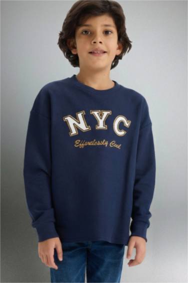 Boy Oversize Fit Printed Long Sleeve T-Shirt