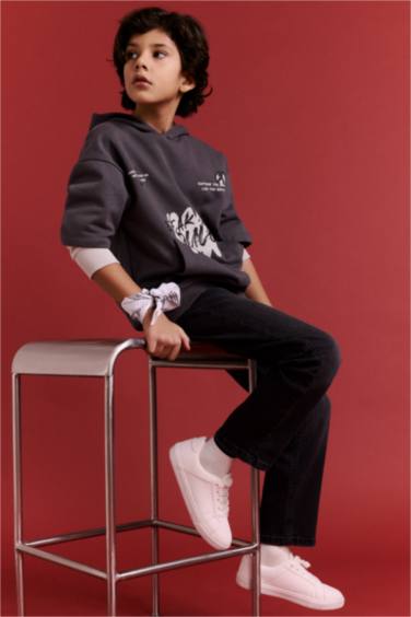 Straight Fit Denim Trousers