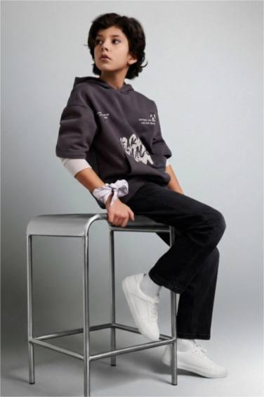 Straight Fit Düz Paça Jean Pantolon Erkek Çocuk