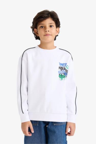 Oversize Fit Printed Long Sleeve T-Shirt