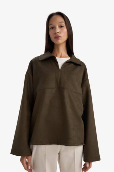 تيشيرت ردن طويل شمواه اوفر سايز بياخة بولو