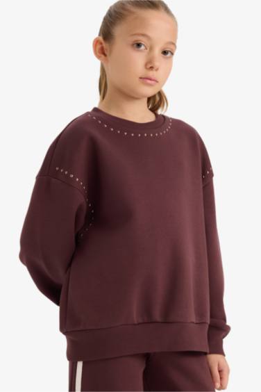 سويت شيرت بناتي اوفر سايز ببطانة