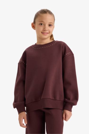 سويت شيرت بناتي اوفر سايز ببطانة