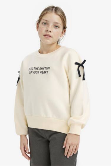 سويت شيرت بناتي اوفر سايز ببطانة ناعمة