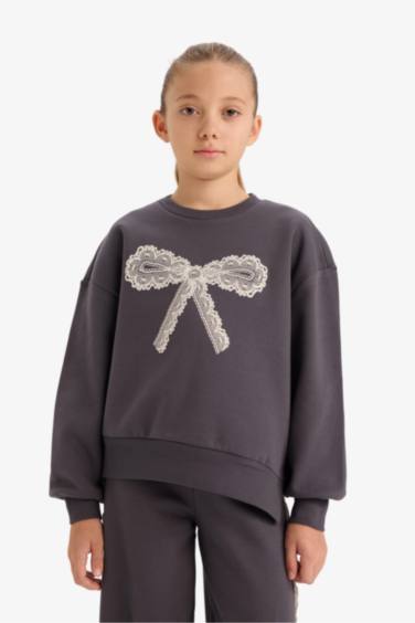 سويت شيرت بناتي اوفر سايز ببطانة ناعمة