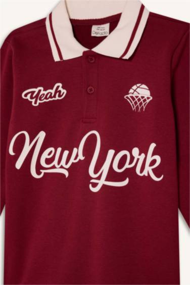 Polo Yaka Baskılı Tişört Erkek Çocuk