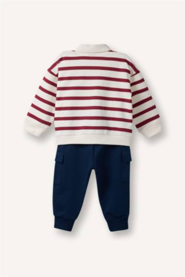 سيت بيبي ولادي سويت شيرت مخطط وبنطلون - قطعتين