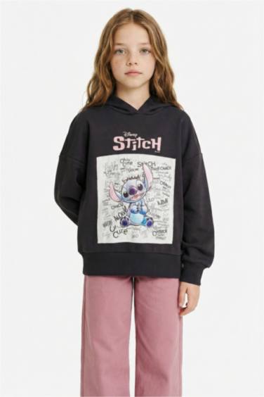 Girl Disney Lilo & Stitch Oversize Fit Fleece Lining Sweatshirt