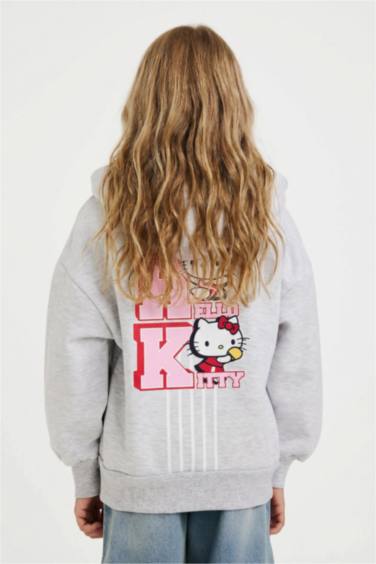Girl Hello Kitty Oversize Fit Hooded Soft Fleece Lining Sweatshirt