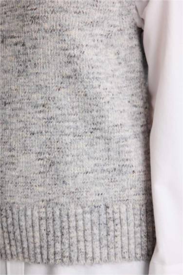 Regular Fıt Bisiklet Yaka Yelek - Görsel 4