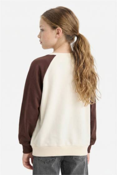 سويت شيرت بناتي اوفر سايز بياخة مستديرة من لوني تونز