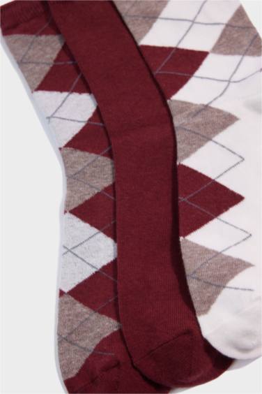 Kadın 3'lü Pamuklu Uzun Çorap