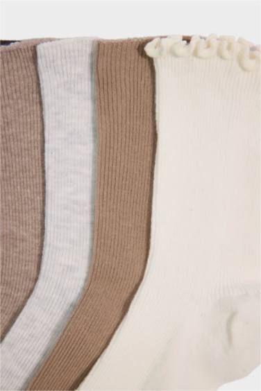 Kadın 5'li Pamuklu Uzun Çorap