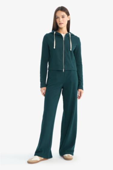 Oversize Kapüşonlu Fermuarlı Sweatshirt