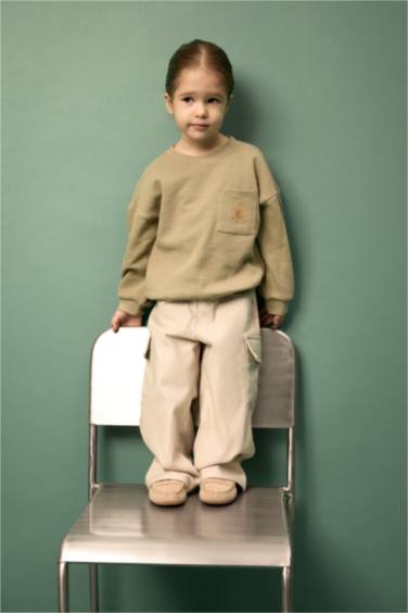 Baskılı Waffle Sweatshirt Erkek Bebek