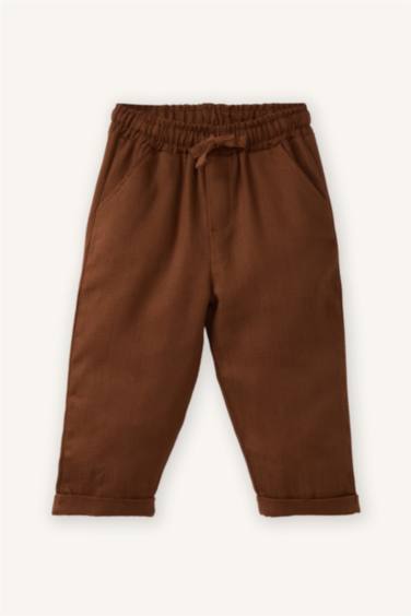 سيت بيبي ولادي بطبعة شعار قماش خفيف - قطعتين