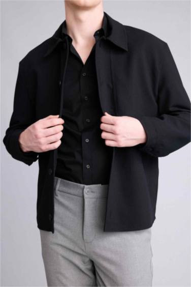 Regular Fıt Polo Yaka Astarlı Blazer Ceket