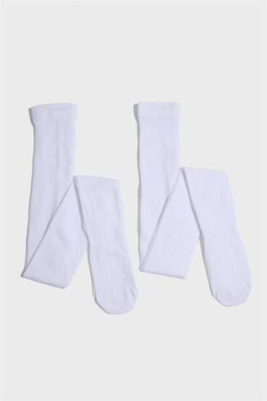 Kız Çocuk 2'li Pamuklu Külotlu Çorap