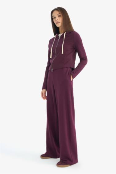 Beli Bağcıklı Geniş Paça Eşofman Altı