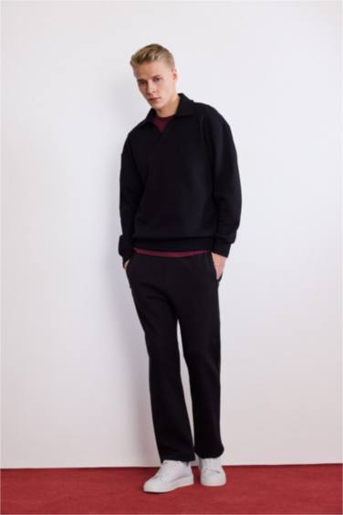 Boxy Fit Polo Yaka Sweatshirt