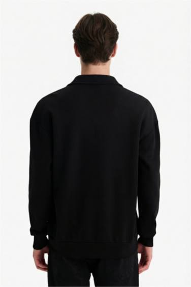 Boxy Fit Polo Yaka Sweatshirt