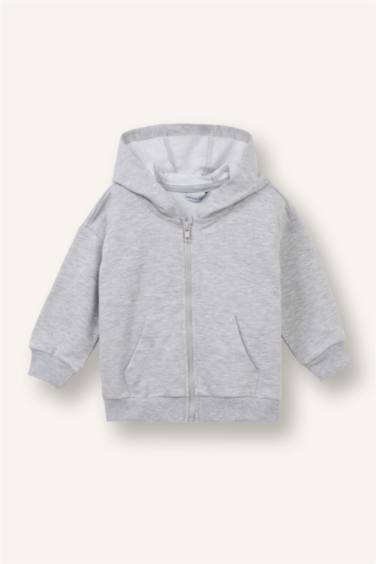 Ұл сәбилерге арналған Regular Fit капюшоны бар свитшот матасынан тігілген 2-уі 1-де свитшот