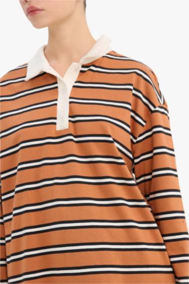 Loose Fıt Polo Yaka Sweatshirt