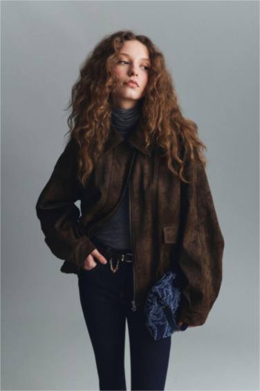 Su Geçirmez Dad Fıt Suni Deri Mont - Görsel 5