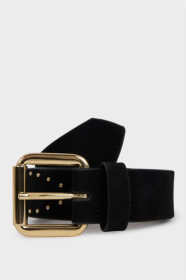 Kadın Dikdörtgen Toka Suni Deri Jean Kemeri