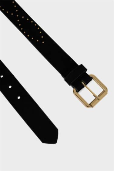 Kadın Dikdörtgen Toka Suni Deri Jean Kemeri