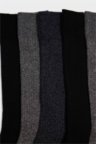 Erkek 5'li Pamuklu Uzun Çorap