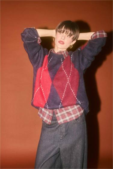 Oversize Fit Crew Neck Pullover