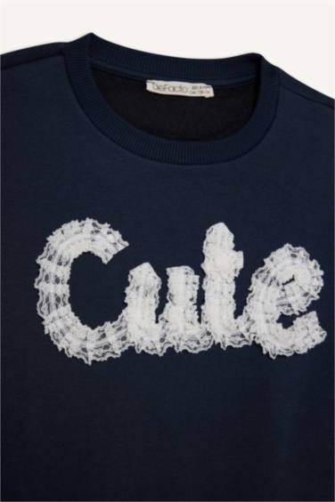 Kız Çocuk 2'li Takım Baskılı Sweatshirt Eşofman Altı