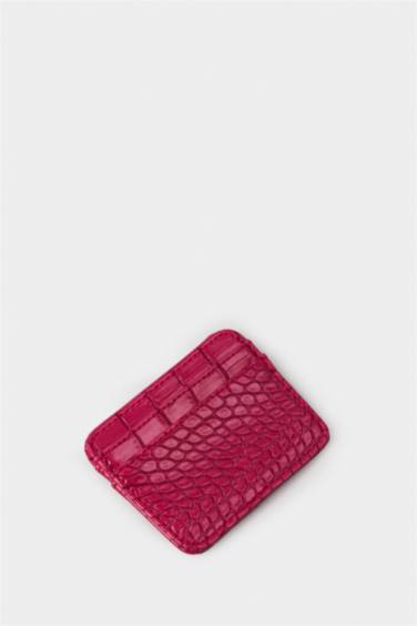 Woman Faux Leather Business Card Wallet