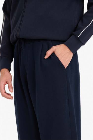 Barrel Fit Beli Bağcıklı Eşofman Altı