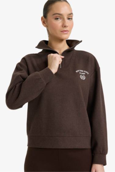 Regular Fit Printed Long Sleeve Sweatshirt