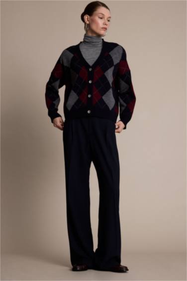 Wide Leg High Waist Straight Leg Trousers