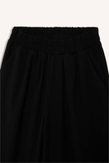 Balloon Fit Esnek Bantlı Paça Pantolon Kız Çocuk