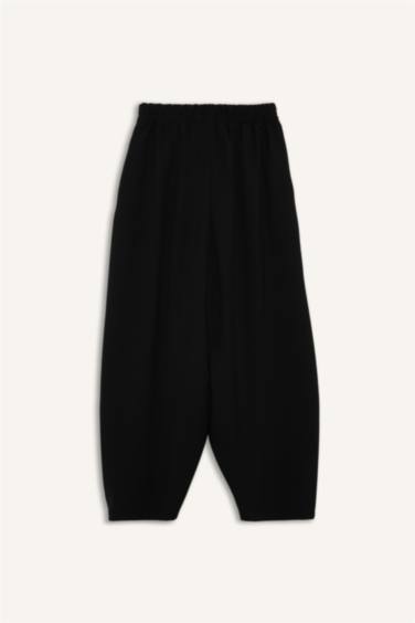 Balloon Fit Esnek Bantlı Paça Pantolon Kız Çocuk