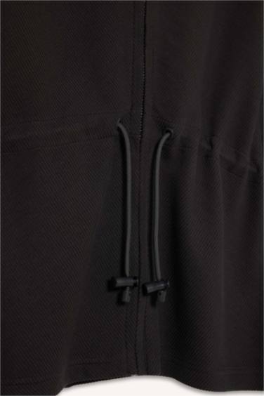 Standart Fit Dik Yaka Fermuarlı Modal Hırka