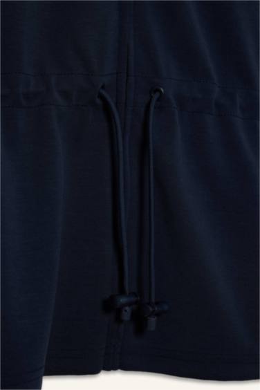 Standart Fit Dik Yaka Fermuarlı Modal Hırka