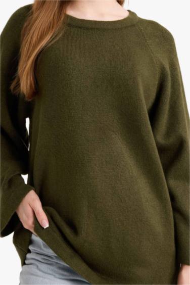 Regular Fit Bisiklet Yaka Triko Kazak Tunik