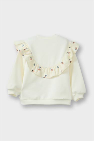 سويت شيرت فلورال اوفر سايز بياقة مستديرة مغسول