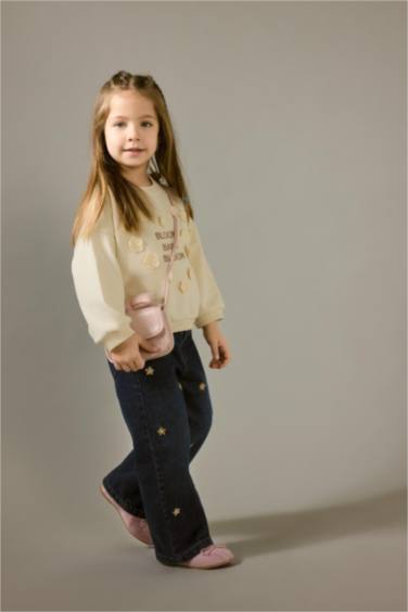 Baby Girl Culotte Floral Patterned Jeans