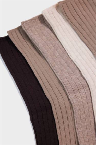 Kadın 5'li Pamuklu Uzun Çorap